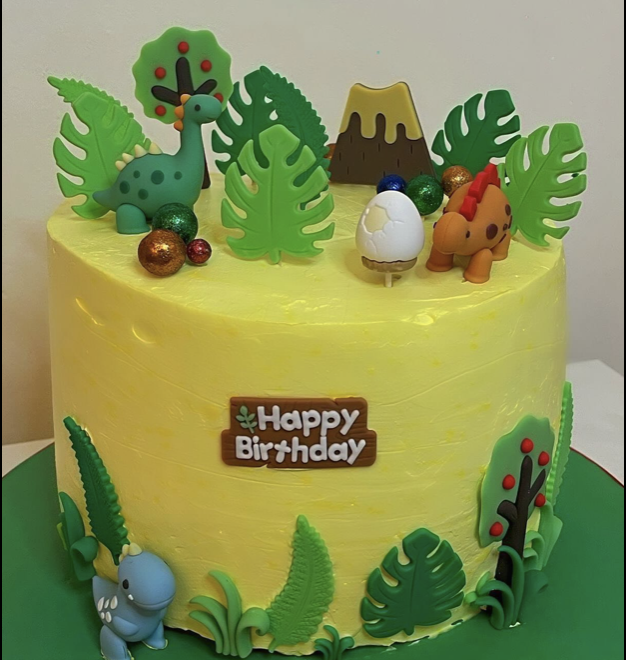 Biscotti Birthday Cake with floral decoration